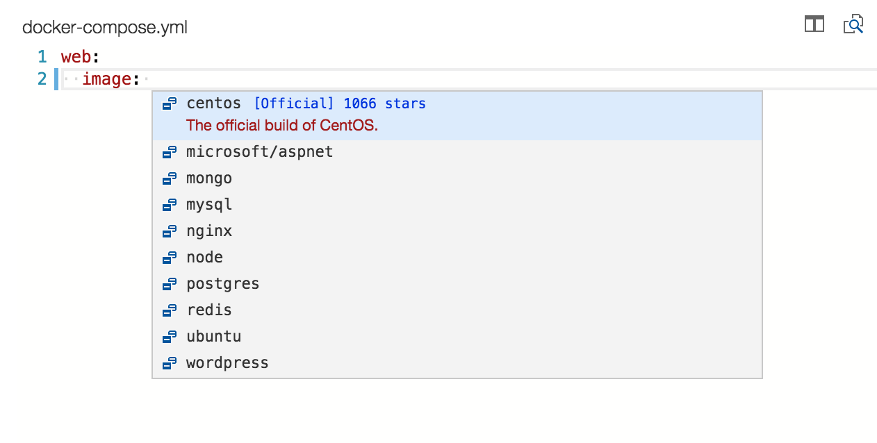 Dockerfile IntelliSense