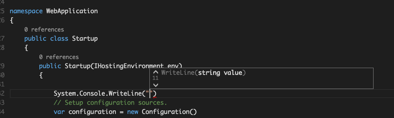 DNX commands in palette